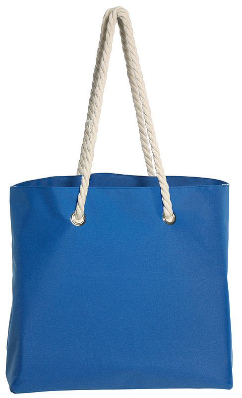 BEACH Plážová taška s kroucenými uchy, modrá