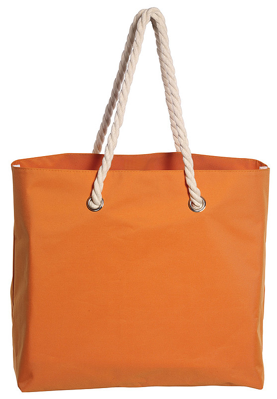 BEACH Plážová taška s kroucenými uchy, oranžová