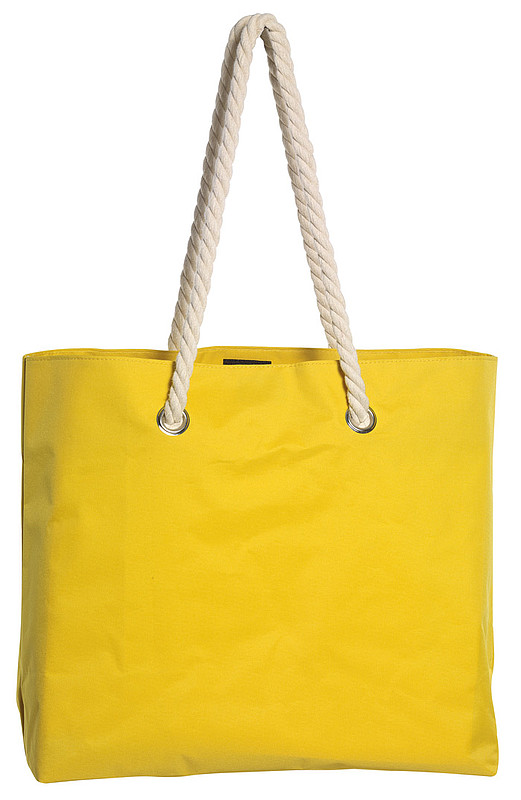 BEACH Plážová taška s kroucenými uchy, žlutá
