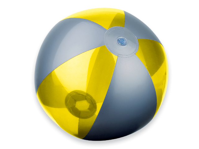 BEACH plastový nafukovací míč, 6 panelů, Žlutá