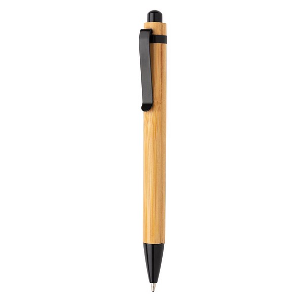 BERBO Bambusové kuličkové pero, černá náplň, černé