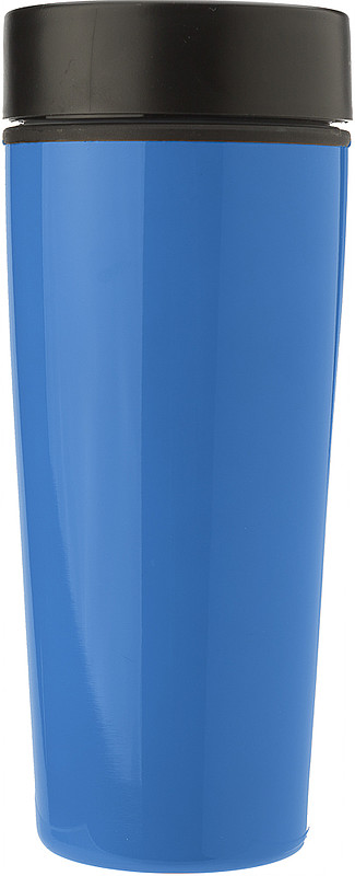 BERGIL Dvoustěnný cestovní hrnek, nerez/plast, 0,45 l, modrý