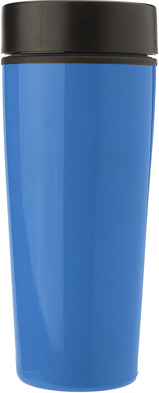 BERGIL Dvoustěnný cestovní hrnek, nerez/plast, 0,45 l, modrý