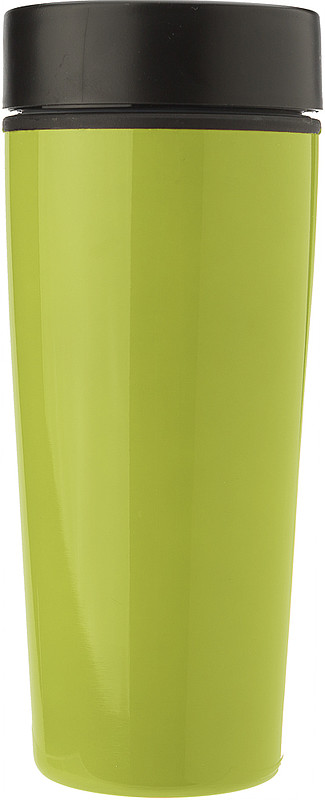 BERGIL Dvoustěnný cestovní hrnek, nerez/plast, 0,45 l, zelený