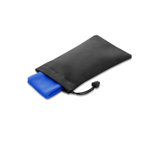 královská modrá BERNAL. Fitness chladicí ručník recyklovaný polyesterový šátek (100% rPET) s netkaným sáčkem, královská modrá