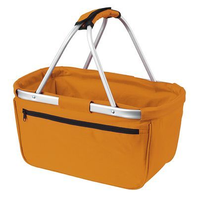 BERNARD Skládací nákupní košík s kapsou na zip, oranžová
