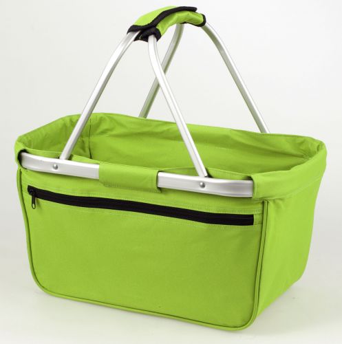 BERNARD Skládací nákupní košík s kapsou na zip, světle zelená