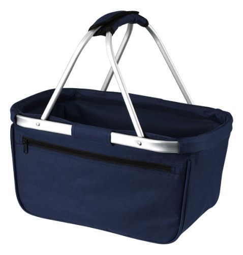 BERNARD Skládací nákupní košík s kapsou na zip, tmavě modrá