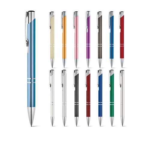 BETA. Hliníkové kuličkové pero s klipem, červená