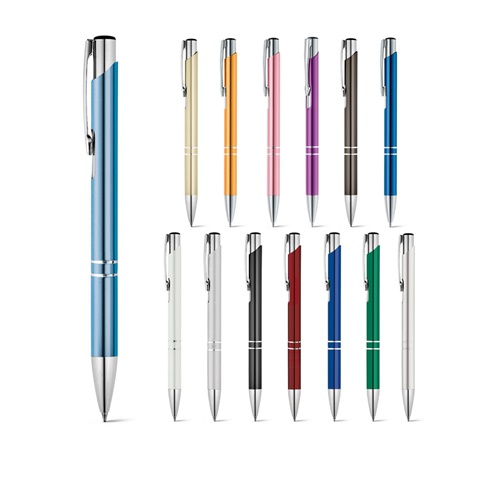 BETA. Hliníkové kuličkové pero s klipem, červená