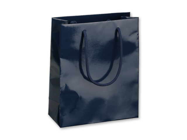 BLUE LUX II dárková papírová taška, 22x10x27,5 cm, Modrá