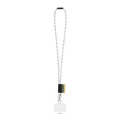 BRIDPORT. SADA šňůrky na krk NAUTIC Dlouhá (Ø 7 mm) s karabinou 9 mm, bezpečnostní sponou Ø 7 mm a pevným pouzdrem na odznak/kartu 91 x 68 mm, 301 - bílá