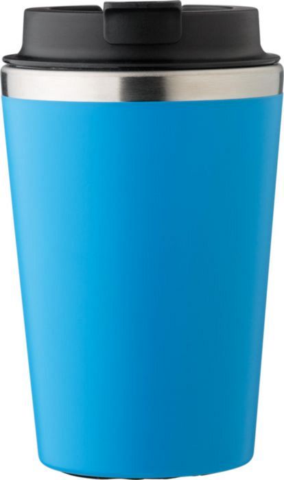 Cestovní termohrnek z nerezové oceli a PP, 350 ml, světle modrý