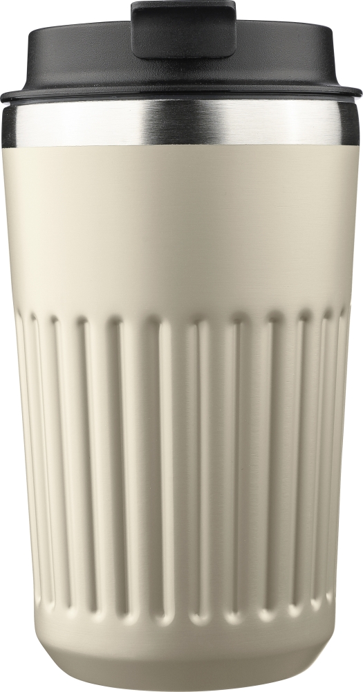 Cestovní termohrnek z recyklované nerezové oceli, 400 ml, béžová
