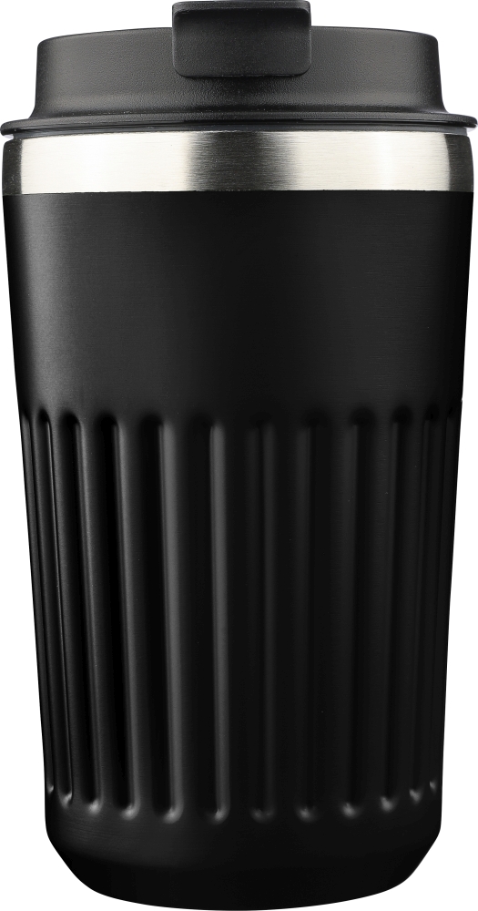Cestovní termohrnek z recyklované nerezové oceli, 400 ml, černá