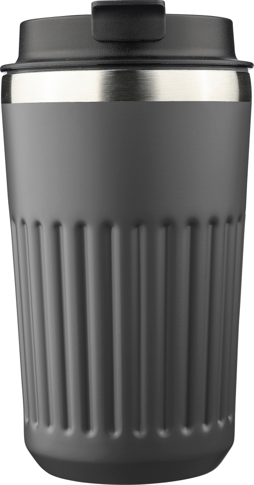 Cestovní termohrnek z recyklované nerezové oceli, 400 ml, šedá