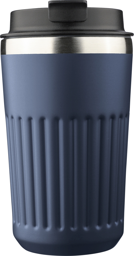 Cestovní termohrnek z recyklované nerezové oceli, 400 ml, tmavě modrá