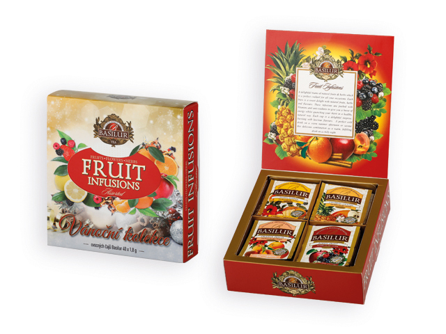 CHRISTEA vánoční kolekce ovocných čajů, 40 sáčků, Vícebarevná
