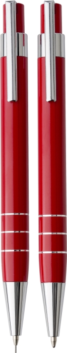 CHRISTEL Sada mikrotužky a kuličkového pera s černou náplní, v pouzdře, červená