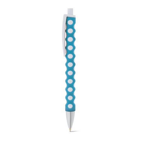 CIRCLE. Kuličkové pero s gumovým povrchem, světle modrá