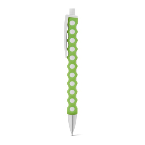 CIRCLE. Kuličkové pero s gumovým povrchem, světle zelená