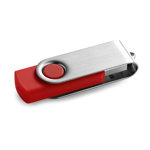 červená CLAUDIUS 8GB. 8 GB USB flash disk s kovovým klipem, červená