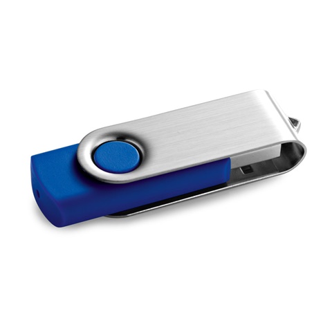 CLAUDIUS 8GB. 8 GB USB flash disk s kovovým klipem, modrá