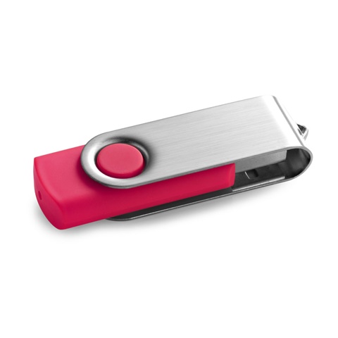 růžová CLAUDIUS 8GB. 8 GB USB flash disk s kovovým klipem, růžová