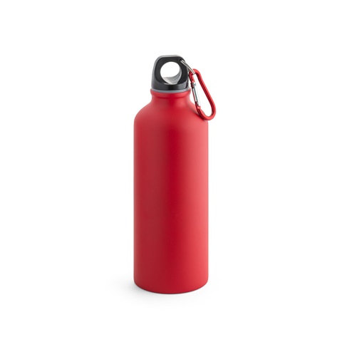 červená COLLINA. Hliníková láhev s karabinou 540 ml, červená