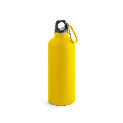 žlutá COLLINA. Hliníková láhev s karabinou 540 ml, žlutá