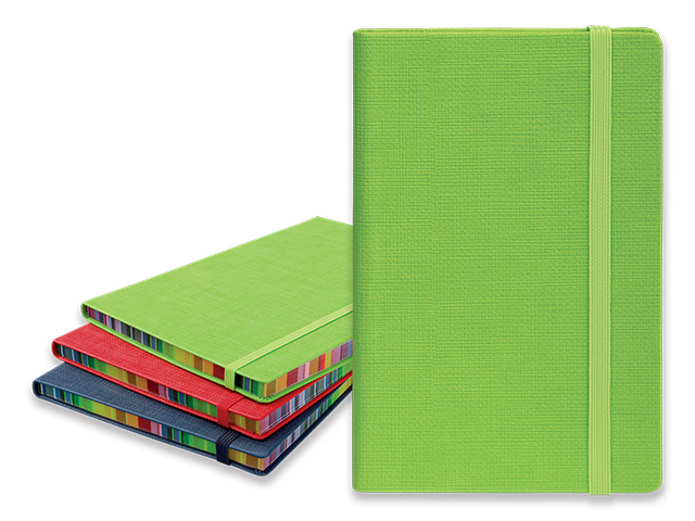 COLOR NOTE I poznámkový zápisník s gumičkou 90x140 mm, Světle zelená