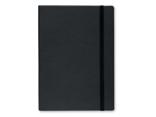 COLOR NOTE II poznámkový zápisník s gumičkou 145x210 mm, Černá