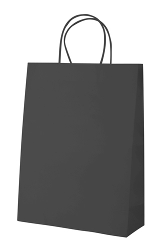 CORADA Papírová taška s kroucenými uchy, 36 x 12 x 41 cm, černá