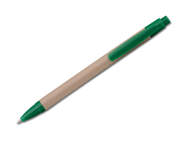 CRASTY kuličkové pero z lepenky a pastu modrá náplň, Zelená