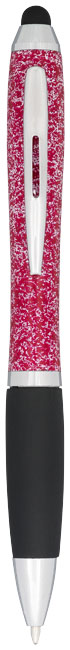 CRISTOBAL Kuličkové pero s otočným mechanismem a stylusem, černá n., červená