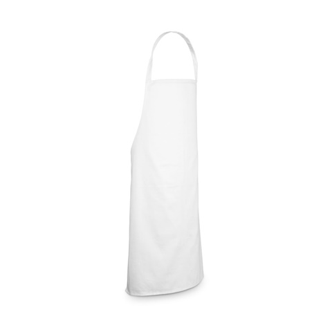 bílá CUMIN. Bavlněná keprová zástěra (180 g/m²), bílá