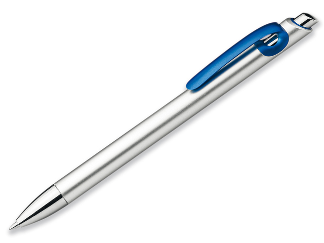 CURLY plastové kuličkové pero, modrá náplň, Modrá