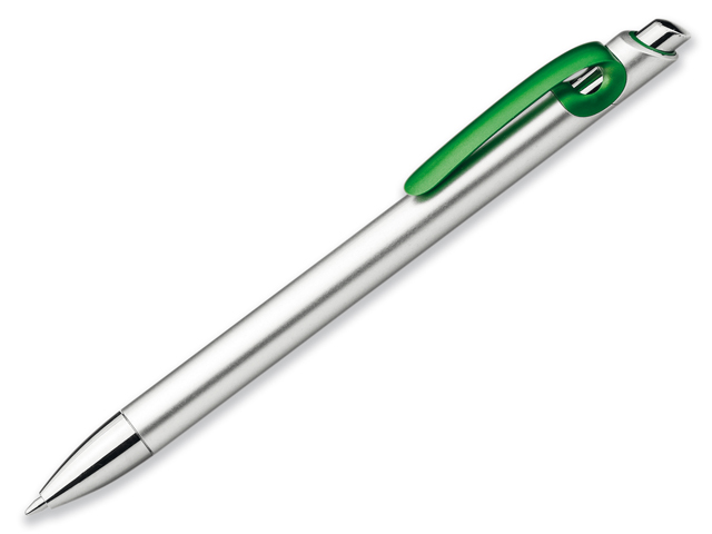 CURLY plastové kuličkové pero, modrá náplň, Zelená