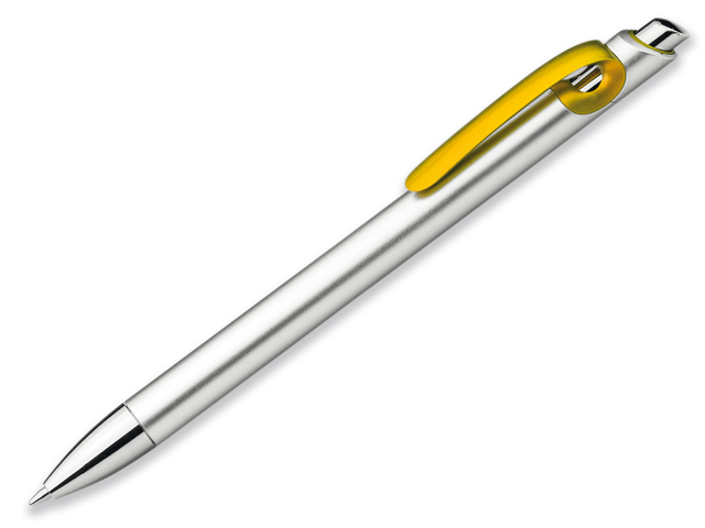 CURLY plastové kuličkové pero, modrá náplň, Žlutá