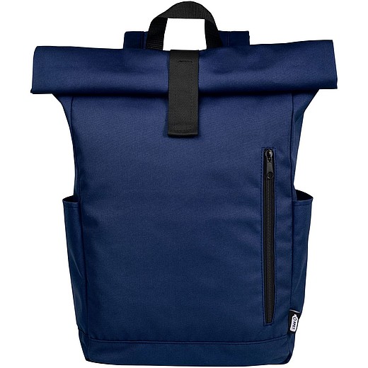DAGY Pevný rolovací městský batoh z recyklovaného polyesteru GRS, námořní modrý