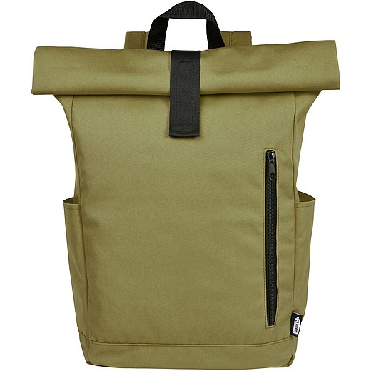 DAGY Pevný rolovací městský batoh z recyklovaného polyesteru GRS, vojensky zelený