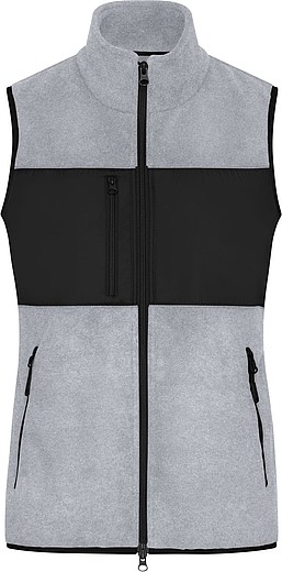 Dámská fleecová vesta James & Nicholson, melírovaná světle šedá, XS