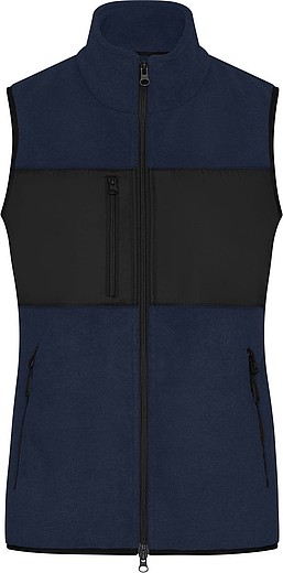 Dámská fleecová vesta James & Nicholson, námoční modrá, XS
