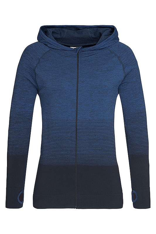 Dámská funkční mikina STEDMAN ACTIVE SEAMLESS JACKET, černá/nám. modrá, S