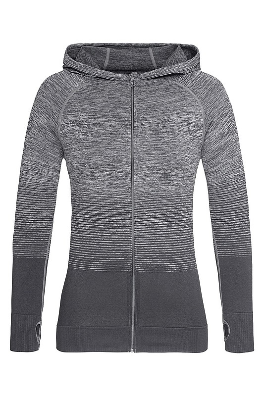 Dámská funkční mikina STEDMAN ACTIVE SEAMLESS JACKET, černá/světle šedá, S