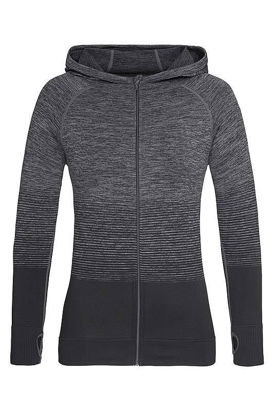 Dámská funkční mikina STEDMAN ACTIVE SEAMLESS JACKET, černá/tmavě šedá, S