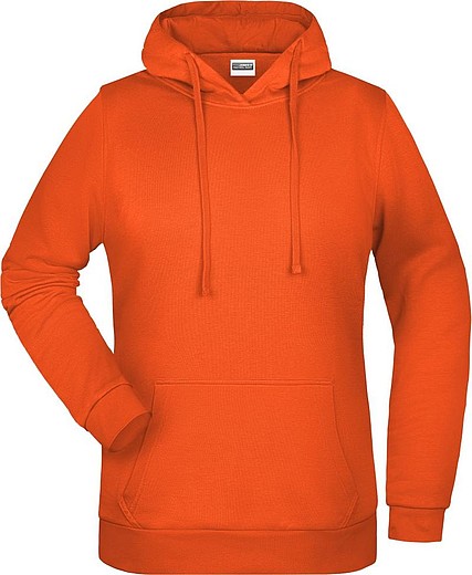 Dámská mikina s kapucí James Nicholson sweat hoodie women, oranžová, vel. XS