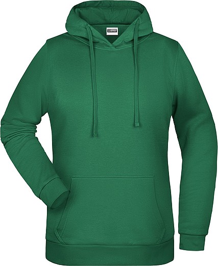 Dámská mikina s kapucí James Nicholson sweat hoodie women, sv. zelená, vel. XS