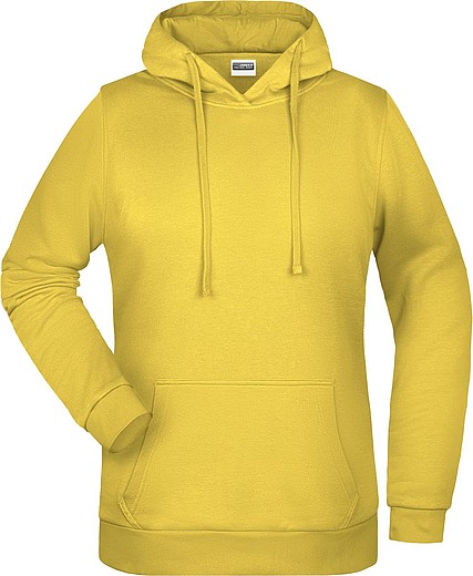 Dámská mikina s kapucí James Nicholson sweat hoodie women, sv. žlutá, vel. XS