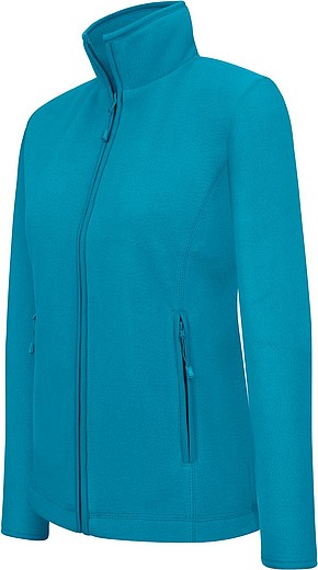 Dámská mikrofleecová mikina Kariban fleece jacket women, tyrkysová, vel. S